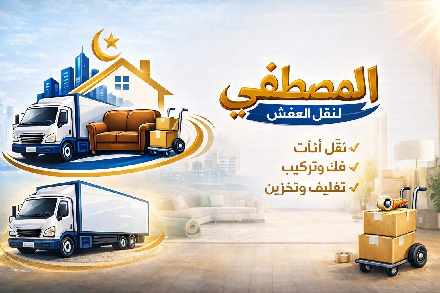 نقل عفش مع الفك والتركيب